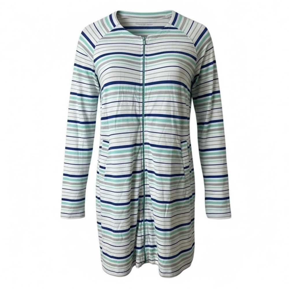 COOLIBAR Cabana Hightide Swim Coverup Small UPF 50+ Full Zip Jacket Stripes